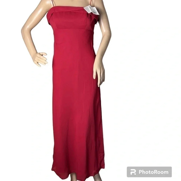Y2K MICHEALANGELO dress size 6.NWT, red,maxi,fitted,lined,classy,spaghetti strap - Picture 1 of 16